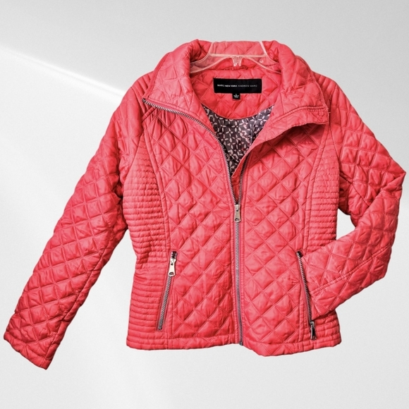 Andrew Marc New York Women's Quilted Jacket Coat Size Small Zippers Coral Pink - Picture 16 of 16